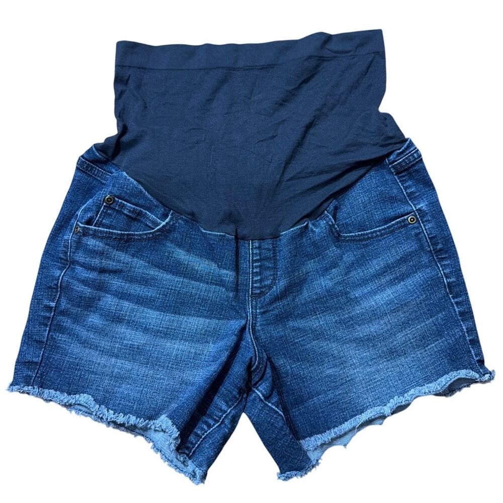 a.glow Women's Maternity Denim Cutoff Shorts Size 12